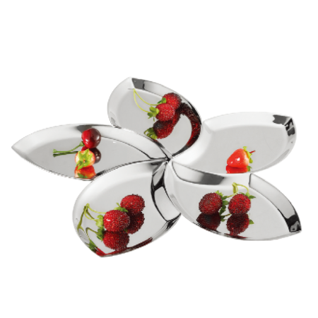 Stainless steel five plate platter (set)